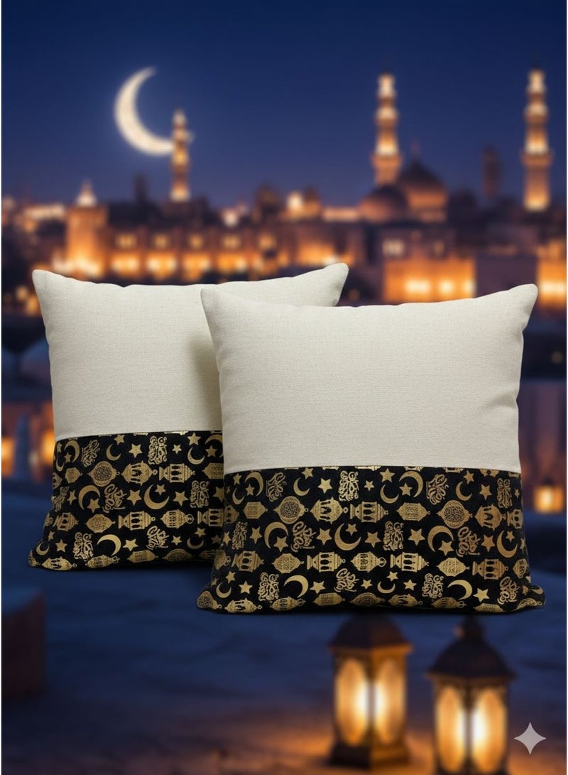 كوشن رمضان-تصميم رمضان كريم كفر مخدة 2 خدادية  خامه قطيفة .